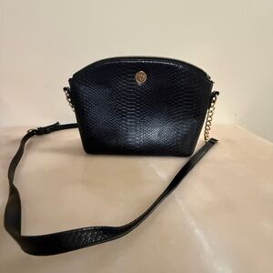 Anne Klein Black Textured Crossbody Bag